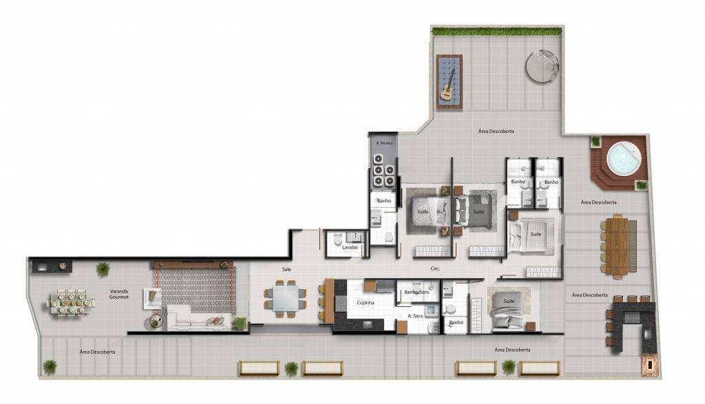 Apartamento tipo 1 (Com Garden)