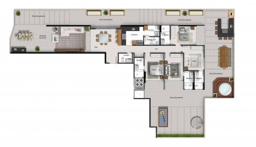 Apartamento tipo 1 (Unidade 204)