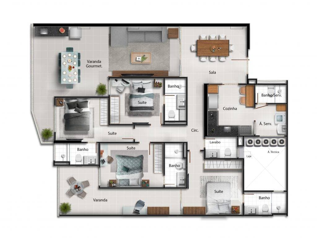 Apartamento tipo 2 (Coluna 3)