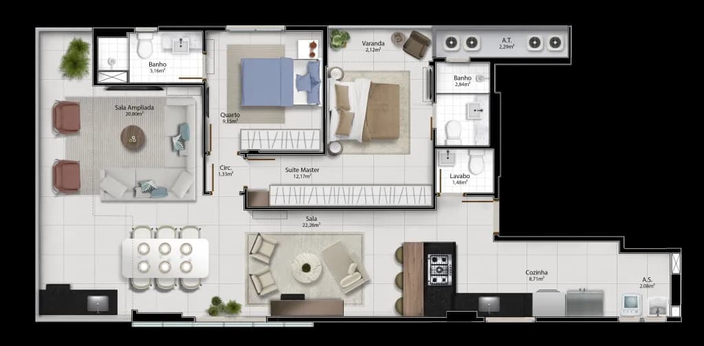 Tipo Sala Coluna Ampliada 1