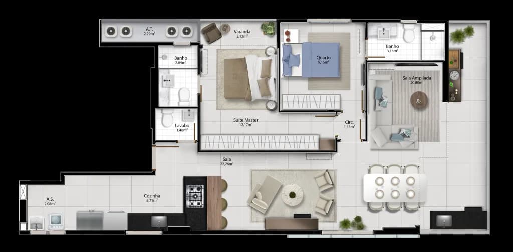 Tipo Sala Coluna Ampliada 2