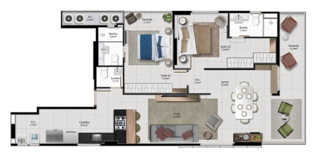 Tipo Sala Coluna Ampliada 2